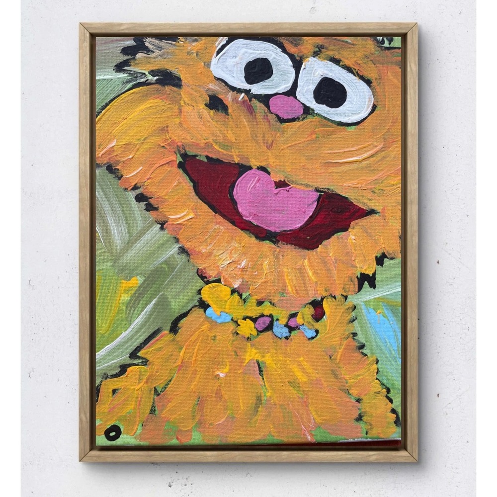 OMAN Original Acrylic Painting Sesame Street Zoe 8x10 Canvas Art